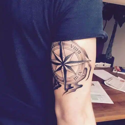 Compass Tattoos for the Back of Arm