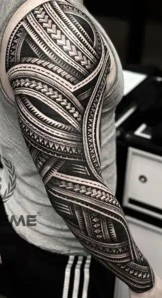 Tribal Arm Sleeve Tattoo