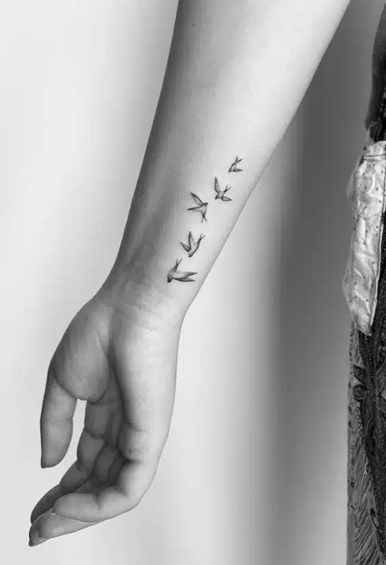 Birds Side Wrist Tattoos