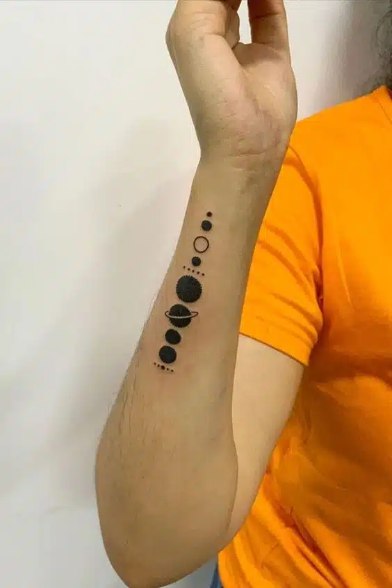 Solar System Side Wrist Tattoos
