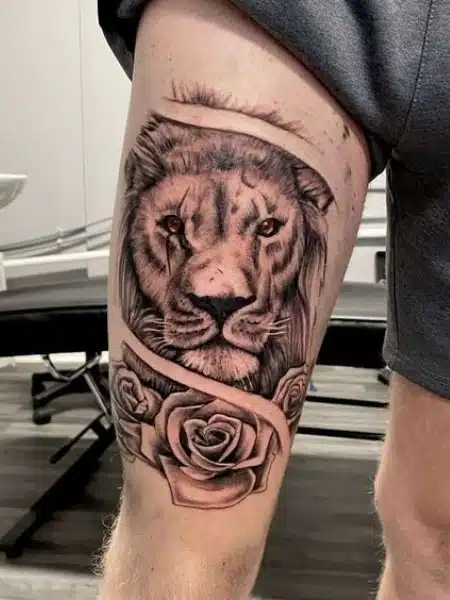 Lion Leg Tattoos