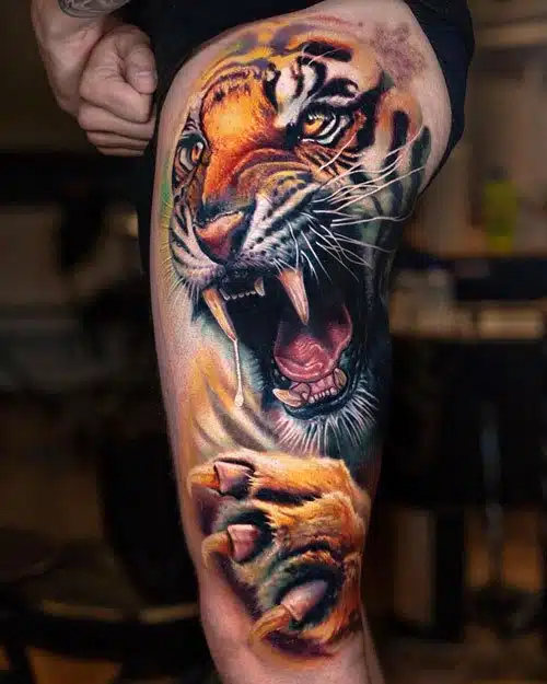 33 Coolest Leg Tattoos for Men  Vivid Ink Tattoos