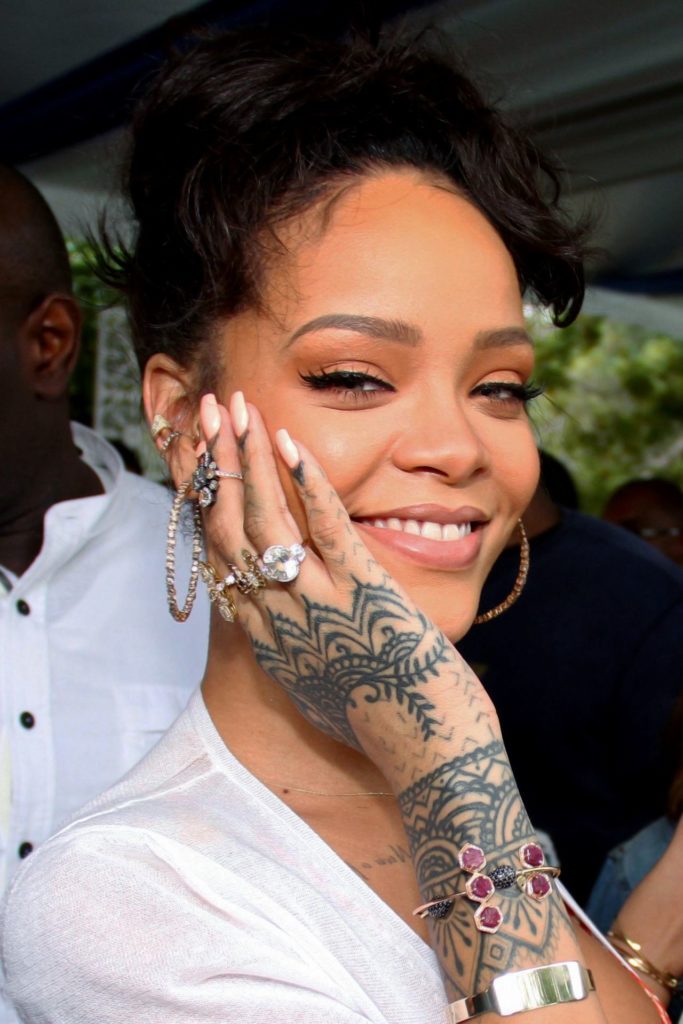 Rihanna Henna Design Back of Hand Finger Tattoo  Steal Her Style