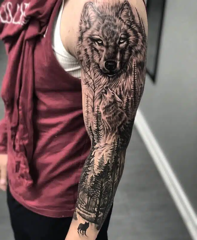 Wolf Sleeve Tattoos