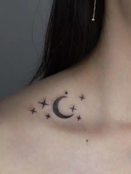 star and moon tattoos  Source infinitytattooideascomstar  Flickr