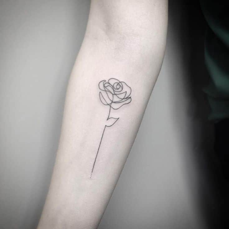 Minimalist tattoo Abstract line tattoo of womens face with rose   015piercingsink PTA  344 FRANCIS BAARD STR PRETORIA CENTRAL  Instagram