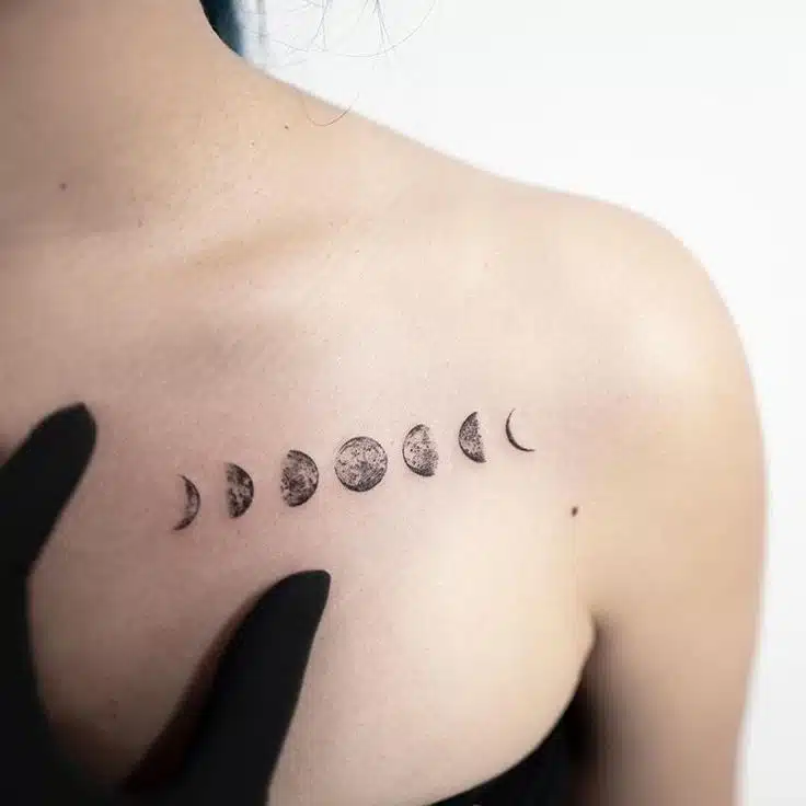 Moon Chest Tattoos For Women