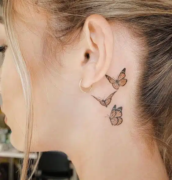 Behind The Ear Butterfly Tattoo Ideas