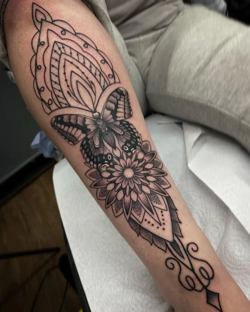 Butterfly Shin Tattoo Ideas
