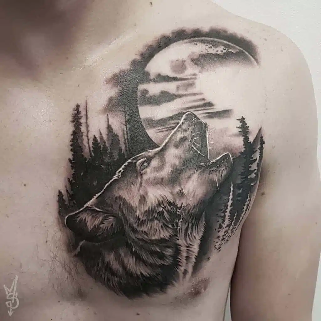 101 Best Wolf Chest Tattoo Ideas You Have To See To Believe  Outsons