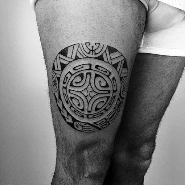 Tribal Thigh Tattoo For Men